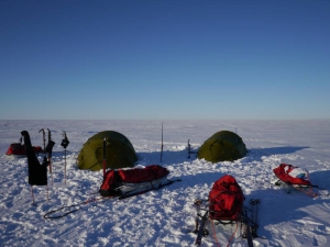 Tent camp on the Ross Ice Shelf in Antarctica