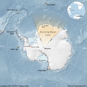 Map over Antarctica