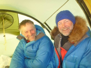 Vegard and Stein in their tent