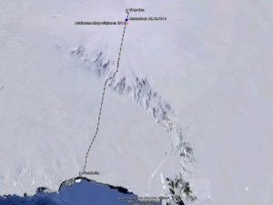 Map of Antarctica: Amundsen's route to the South Pole