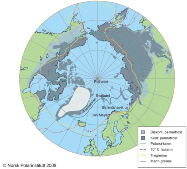 Oversikt over mulige definisjoner av Arktis