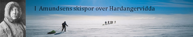 Bildet viser skiløpere over Hardangervidda
