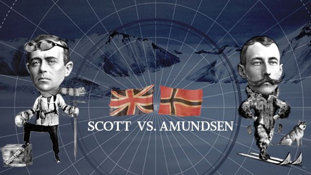 illustration of scott and amundsen